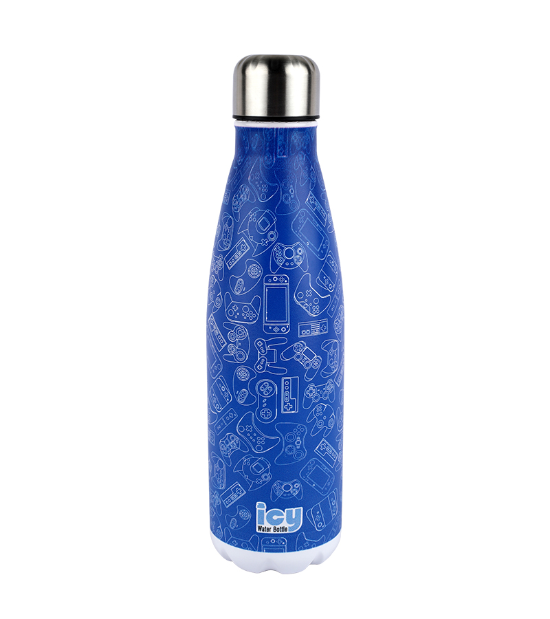 Picture of ICY Water Bottle 450 ML Stainless Steel| Keep Cold and Hot for 12 Hours| BPA Free| Leak Proof| Game Controller Design| Double-Walled Insulated Inner Steel and Sturdy Outer