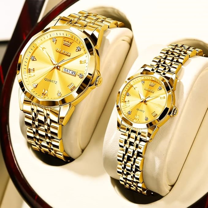 Picture of Olevs Stainless Steel fashionable Couple watches