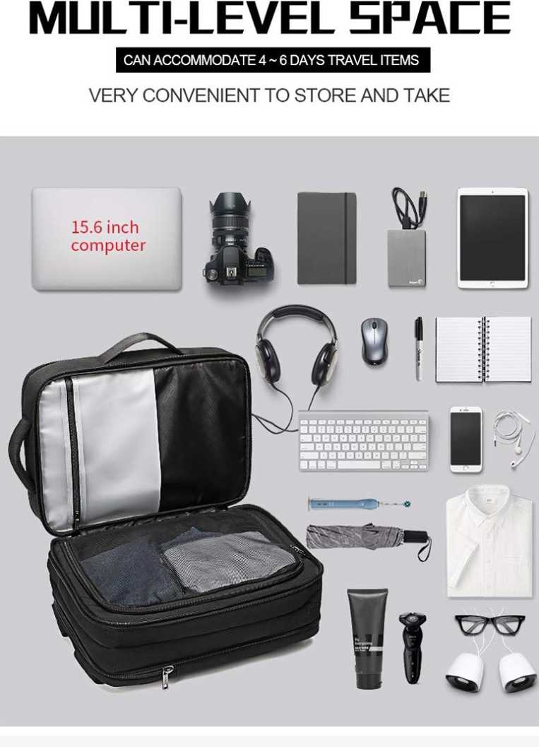 Buy Men Travel Backpack for Laptop Bag with Multifunction USB Charging Port Expandable Backpacks at Best Price In Bangladesh