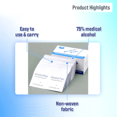 Picture of 100 Piece Portable Antiseptic Pad Antiseptic Skin Cleaning Care Jewelry Mobile Phone Cleaning Wipe