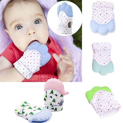 Picture of 1pcs Baby Teether Gloves Teething Mitten Baby Molar Anti-biting Tool Silicon Gloves (Multicolor)