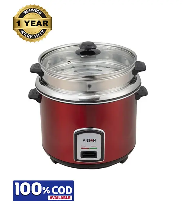 Picture of VISION 3.0 Liter Rice Cooker REL-50-05 Stainless Steel Single Pot Regular Red 