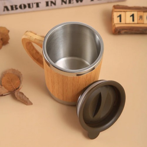 Picture of Wooden Tea Water Cups Stainless Steel 300ML