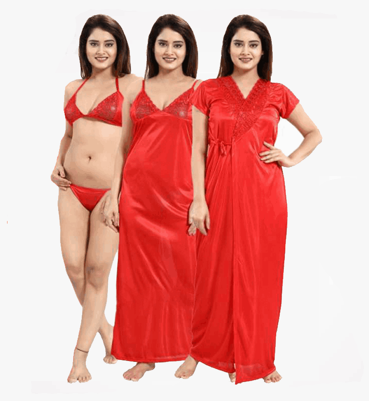 Picture of 4 part sexy nighty Red