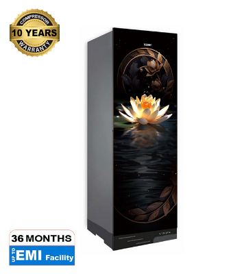 Buy VISION Glass Door Refrigerator RE-150 Liter Moonlight Lily Flower Top Mount at Best Price in Bangladesh