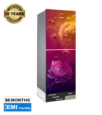 Buy VISION Glass Door Refrigerator RE-240 Liter Maroon Daisy Top Mount at Best Price in Bangladesh