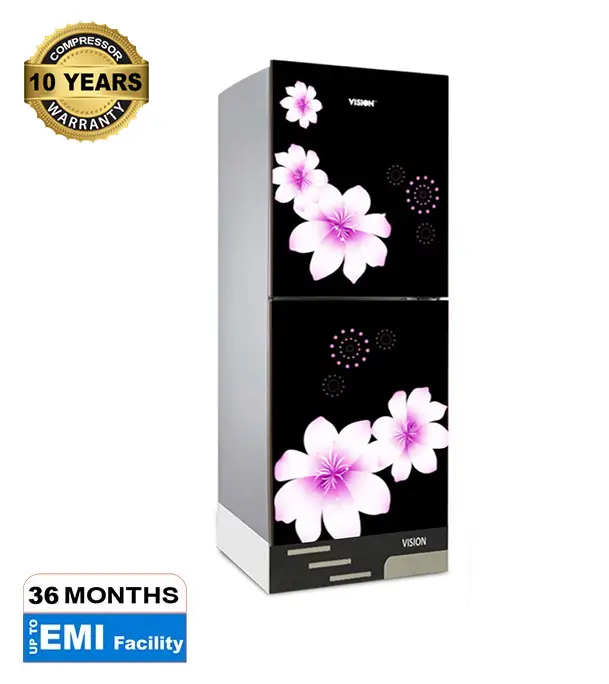 Buy VISION Glass Door Refrigerator RE-262 Liter Mirror White Purple Top Mount at Best Price in Bangladesh