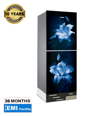 Buy VISION Glass Door Refrigerator RE-305 Liter Gardenia Lily Top Mount at Best Price in Bangladesh
