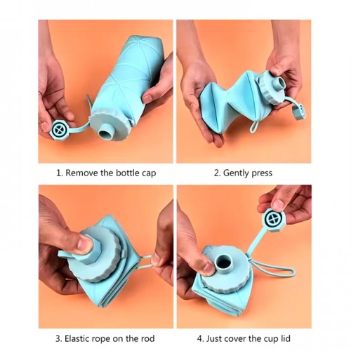 Picture of Portable Folding Silicone Water Bottle 600ml