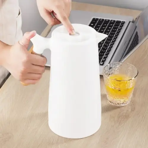 Picture of wood handle thermos Vacuum Flask Jug