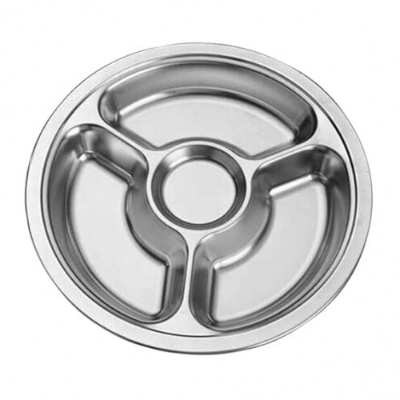 Picture of Stainless Steel Sectioned Food Serving Tray for School Canteen & Kitchen