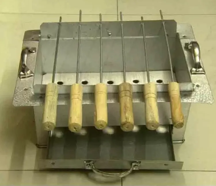 Buy BBQ Stand With 6 Stick - Silver - Host BBQ Gatherings Effortlessly With This BBQ Stand at Best Prices in Bangladesh