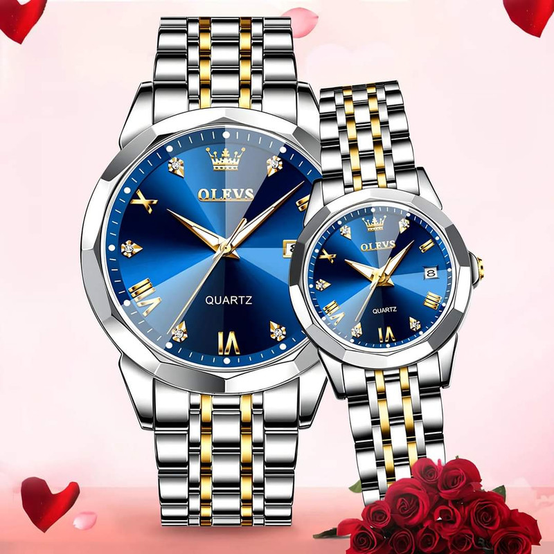Picture of Olevs Stainless Steel fashionable Couple watches