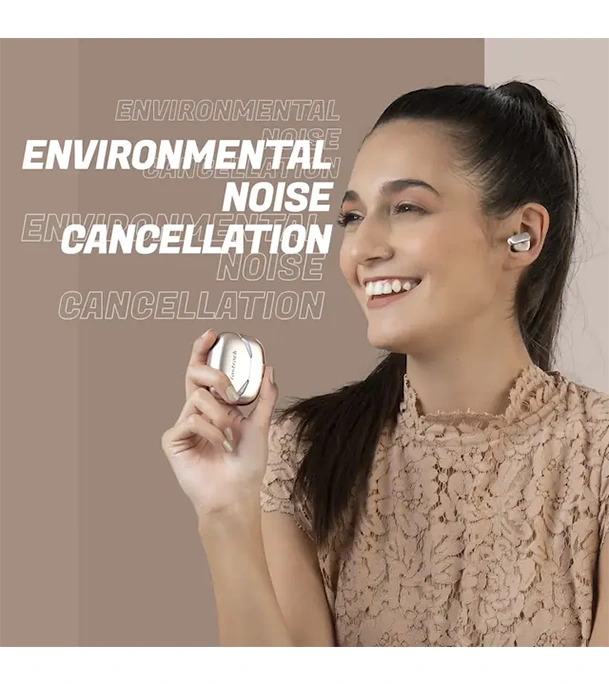 Picture of Fastrack Reflex Tunes FT3  Truly Wireless White Ear Buds With 24 HRS Battery Life Rose Gold 