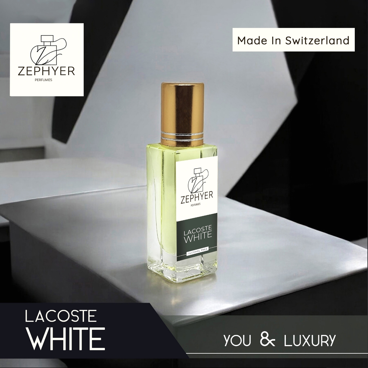 Picture of Zephyer Lacoste White - The Fragrance of Fresh Beginnings and Pure Elegance Perfume Oil - 6ml (Switzerland)
