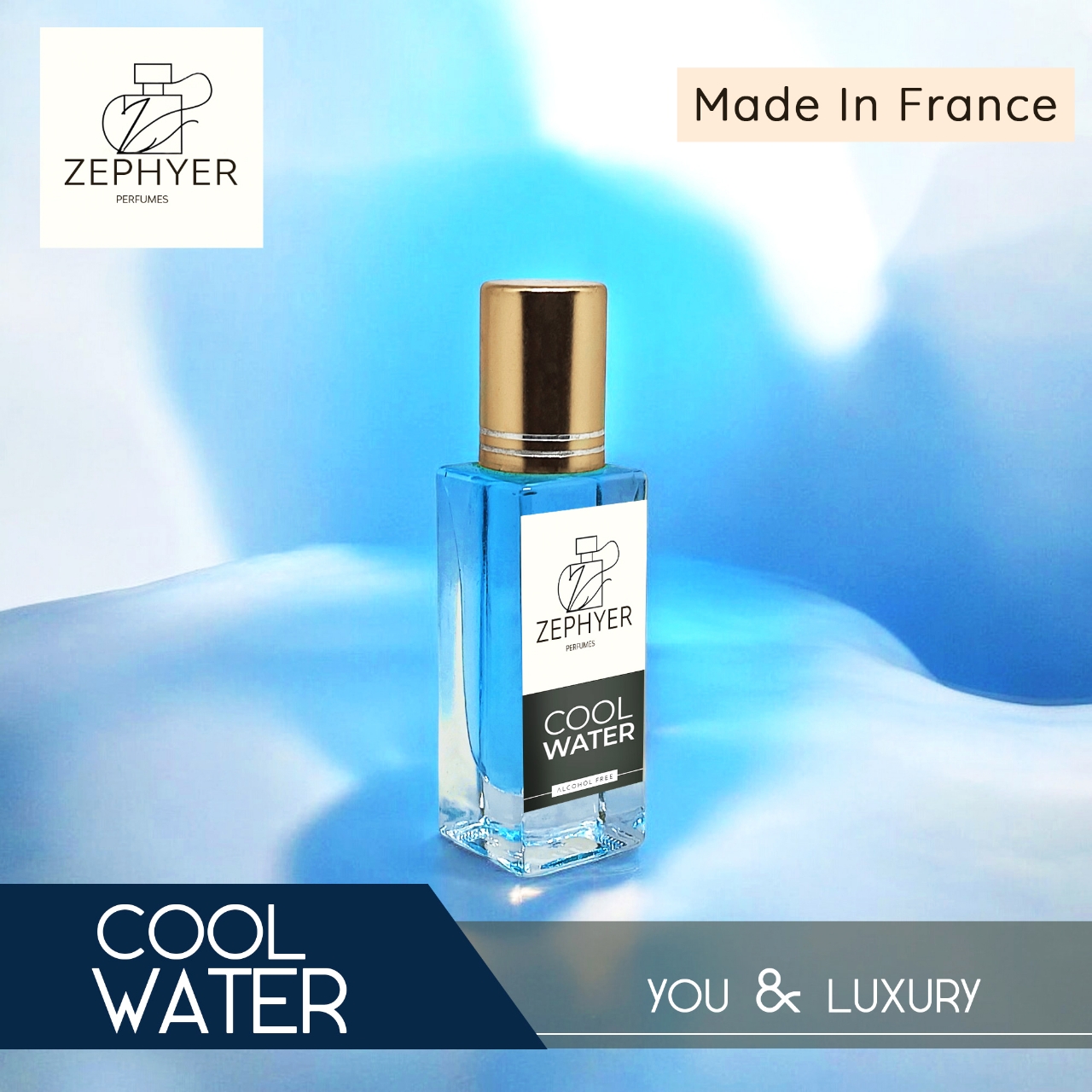Picture of Zephyer Cool Water - The Essence of Ocean Freshness and Serene Calm in Every Drop Perfume Oil - 6ml (France)