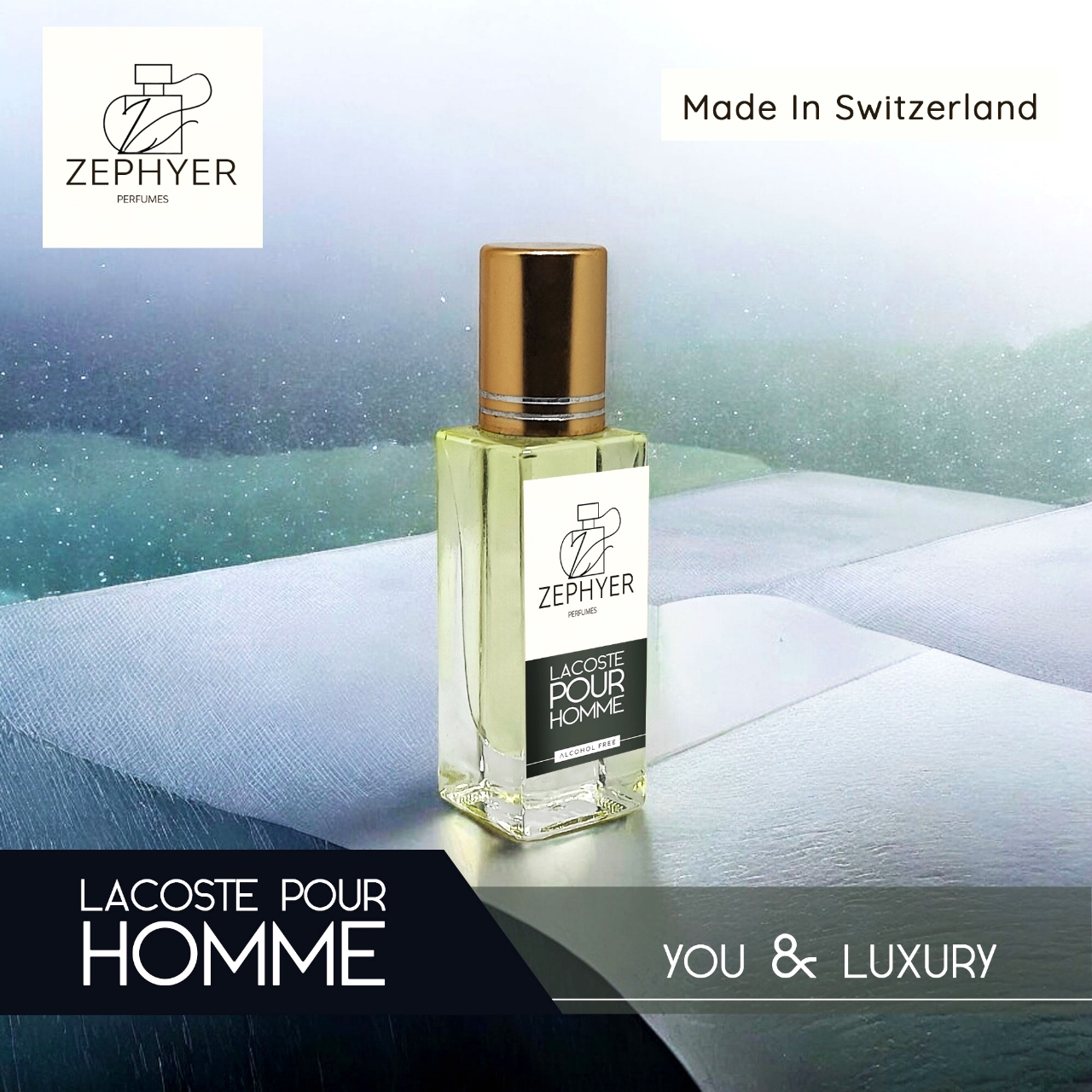 Picture of Zephyer Lacoste Pour Homme - A Luxurious Blend of Freshness and Depth for the Discerning Gentleman Perfume Oil - 6ml (Switzerland)