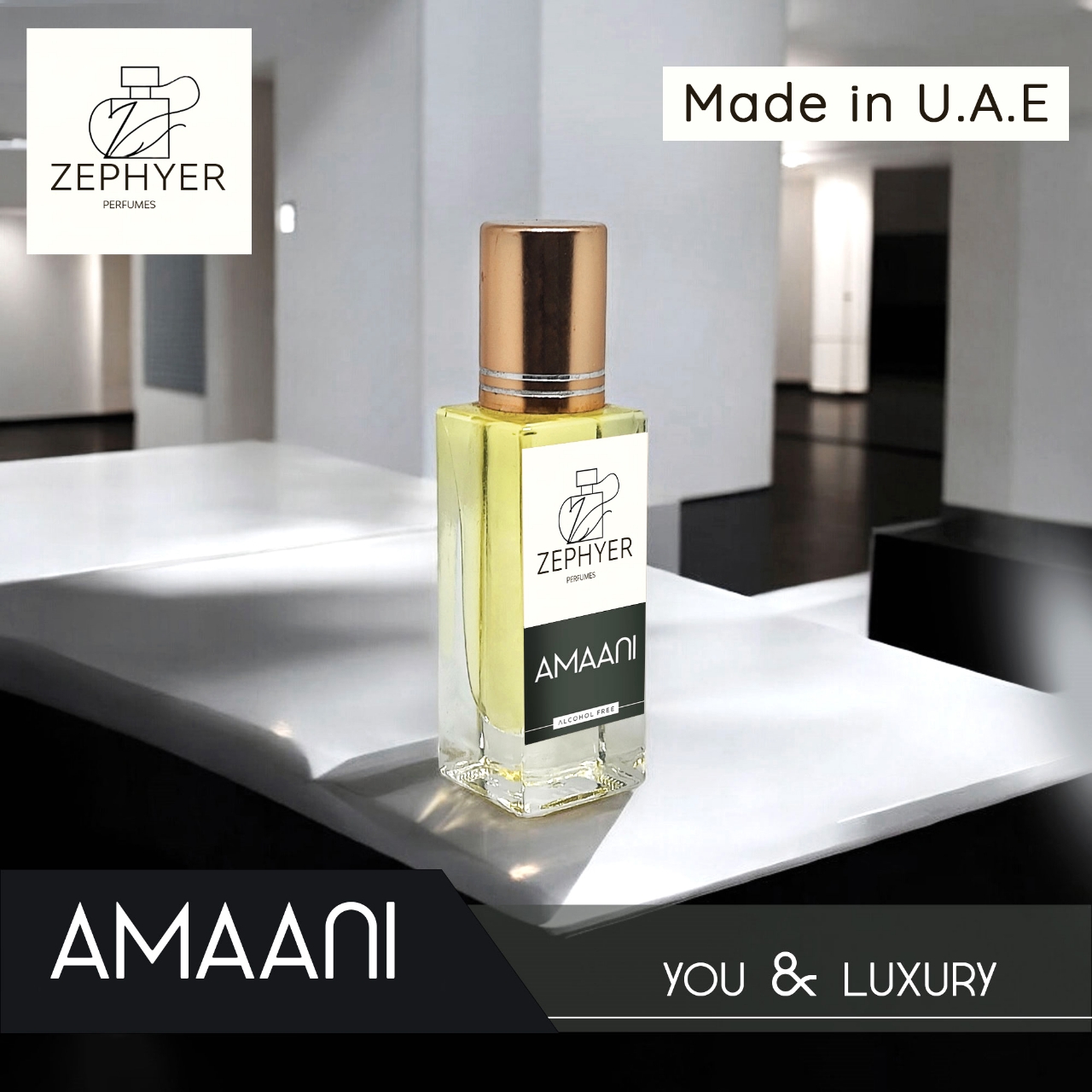 Picture of Zephyer Amaani - A Sensual Symphony of Fruity Top Notes and Warm Woody Base Perfume Oil - 6ml (U.A.E)