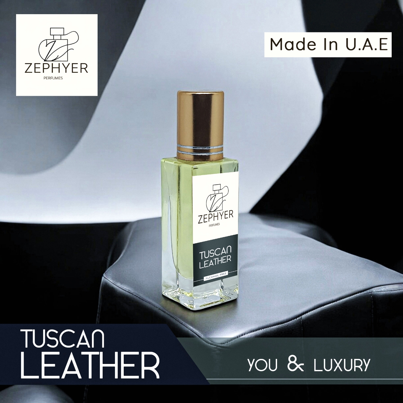 Picture of Zephyer Tuscan Leather - A Rich and Elegant Fragrance with a Warm and Lasting Aroma Perfume Oil - 6ml (U.A.E)