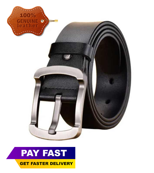 Picture of Genuine Leather Belt Black Color With Round Style 100%  Genuine Leather