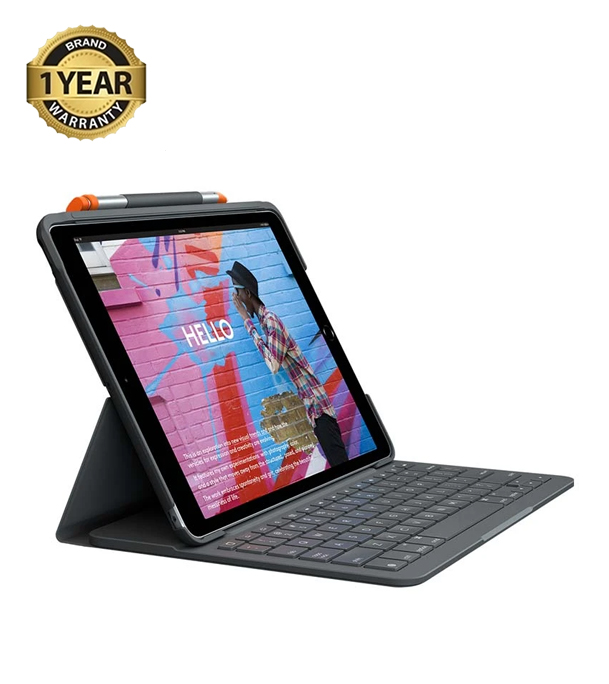 Picture of Logitech Slim Folio Bluetooth Keyboard with Case for iPad Graphite