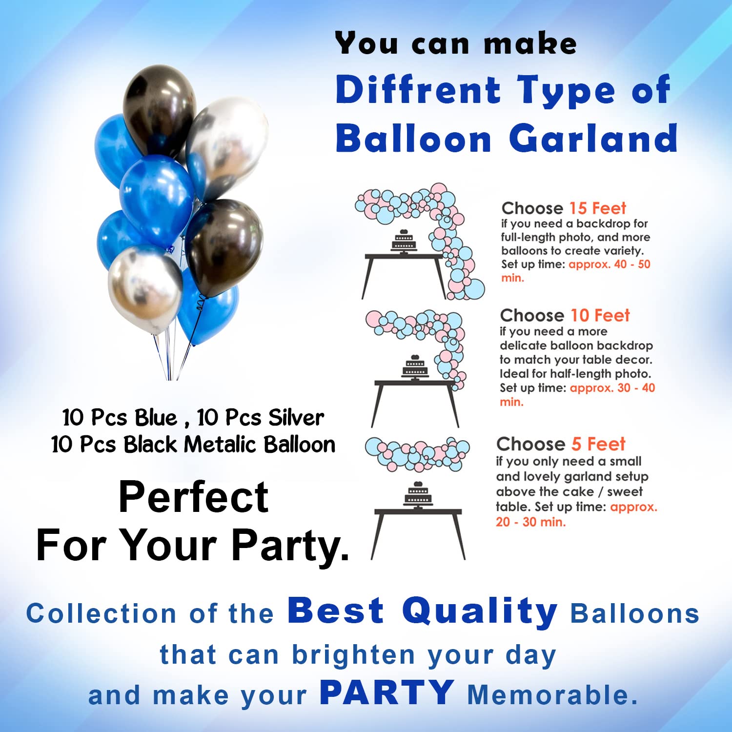 Happy Birthday Decorations Silver Combo Set - Mixed Metallic Balloons, Silver Foil Banner, Silver Foil Curtain - Full Set (33 Pcs)