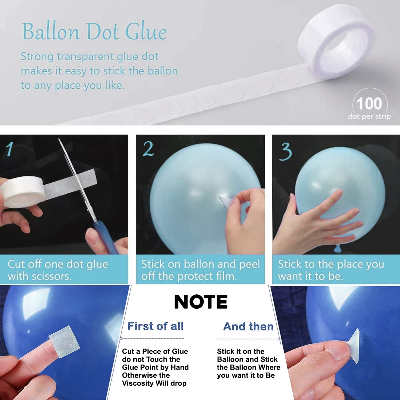 Blue Theme Birthday Decor Set - Birthday Banners, Curtains, Mixed Metallic Balloons, Confetti, Garland Arch, Glue Dots- (Pack of 70 Pcs)