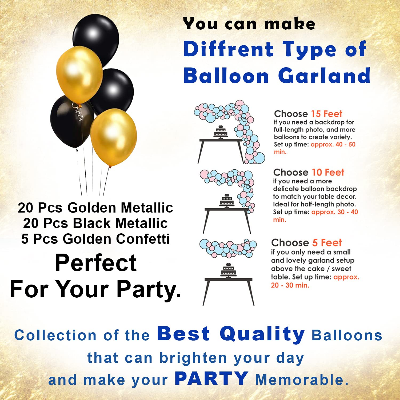 Anniversary Combo Pack with Card Banners, Golden Curtains, Balloons, Confetti, and More - (Pack of 54 Pcs)