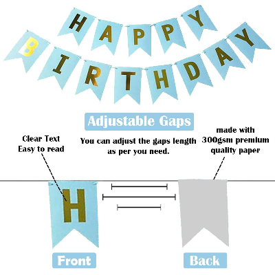 Birthday Décor Set: Card Banner, Backdrop Curtains, Metallic Balloons, Pumper, Deco Kit - All-In-One Celebration Pack (63 Pcs)