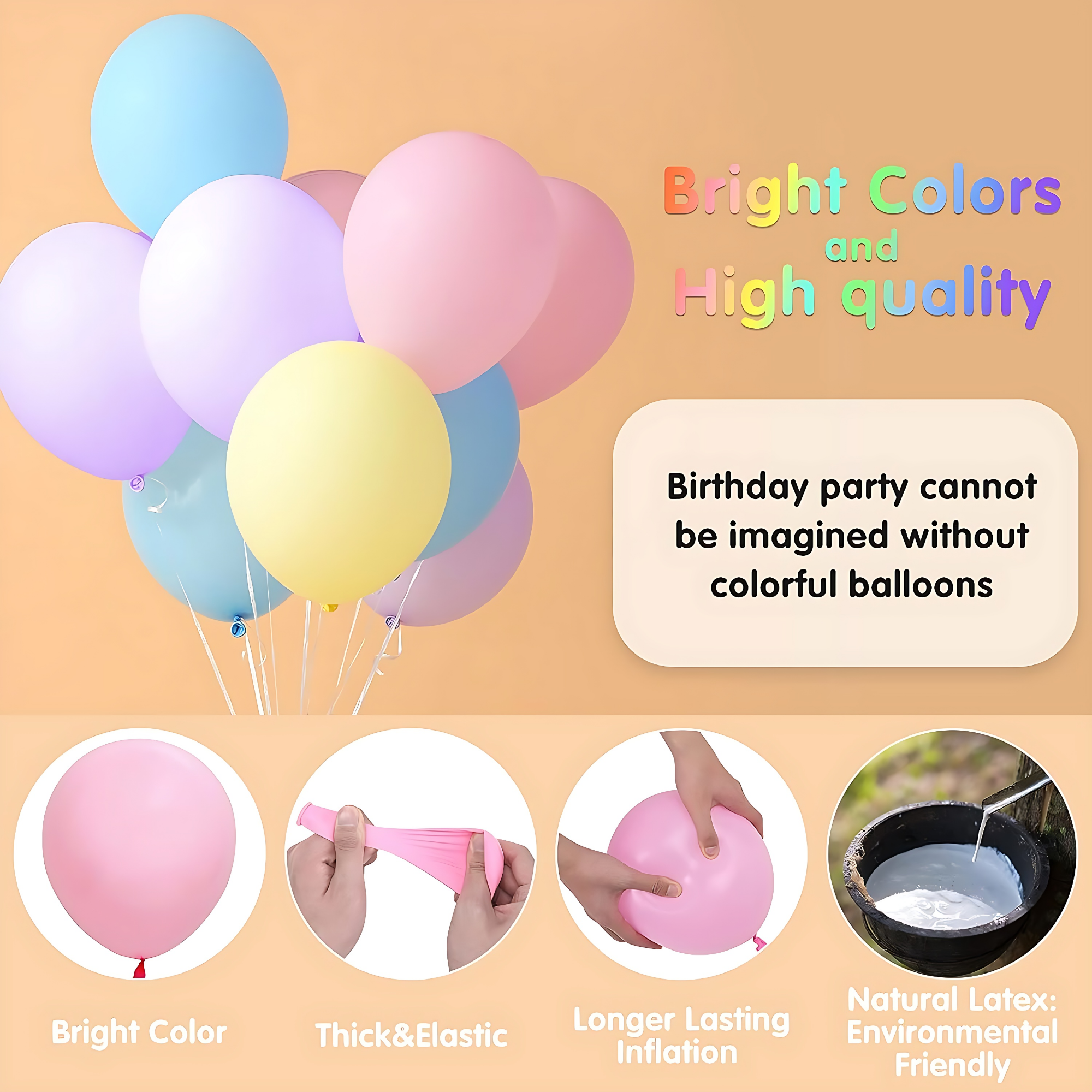 Pastel Balloons Perfect for Birthdays, Anniversaries, Weddings, Baby Showers, and Events (Pack of 25 Pcs).