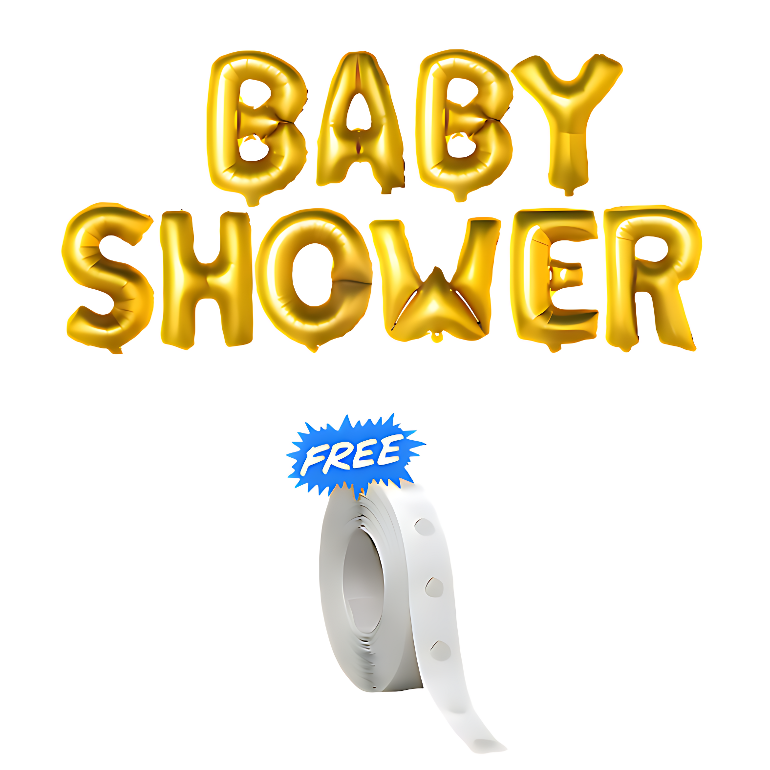 Celebrate Baby's Arrival: Golden Foil Banner, Pastel Balloons & Glue Dot Tape - Full Decoration Set (52 Pcs)