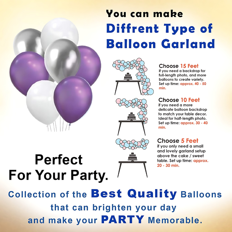 Purple Birthday Decor: Banners, Curtains, Balloons, Confetti Balloons, and Balloon Arch - Complete Party Package (70 Pieces)