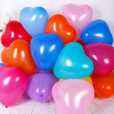 Picture of Celebrate with Love: Multicolor Heart Balloons for Birthdays, Anniversaries, Valentine’s Day - Spread Joy and Romance! - (Pack of 30 Pcs)