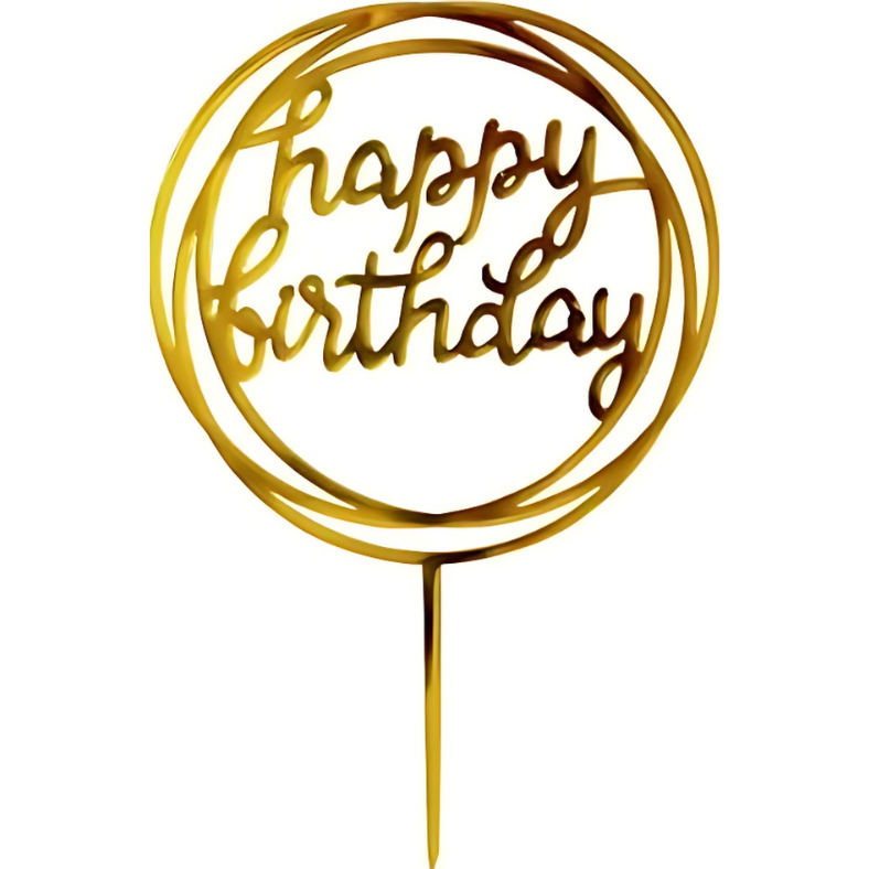 Add Charm to Your Cake with Happy Birthday Cake Topper - (Pack of 1 Pcs)