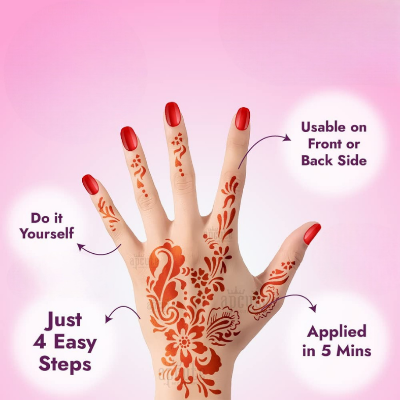 Mehendi Stunning Sticker Variety for Girls, Women & Kids - (Pack of 01 Pcs)