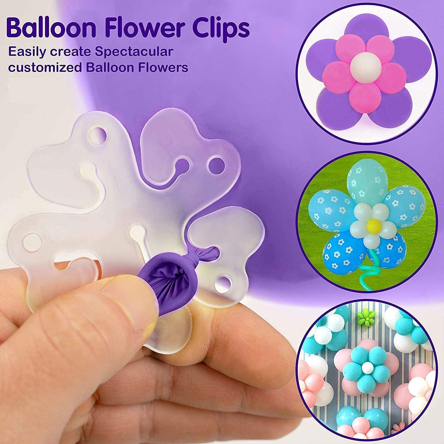 Flower Balloon Clip Holders to Elevate the Ambiance of Your Celebrations Like  Party, Event, Birthday & Wedding- (Pack of 05 Pcs)