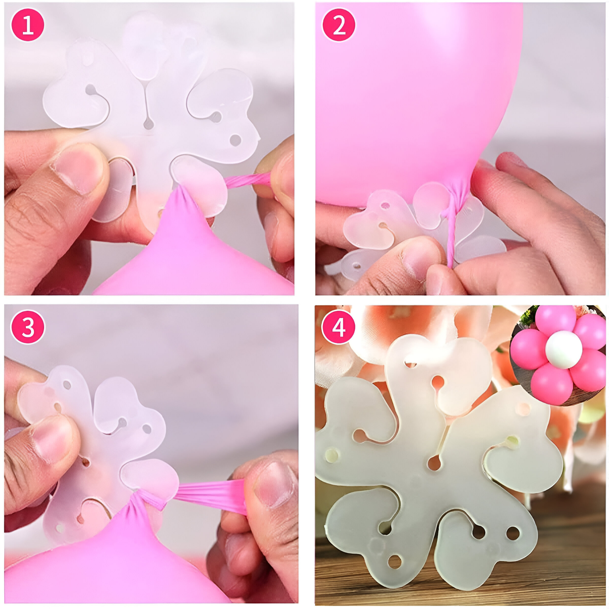 Flower Balloon Clip Holders to Elevate the Ambiance of Your Celebrations Like  Party, Event, Birthday & Wedding- (Pack of 05 Pcs)