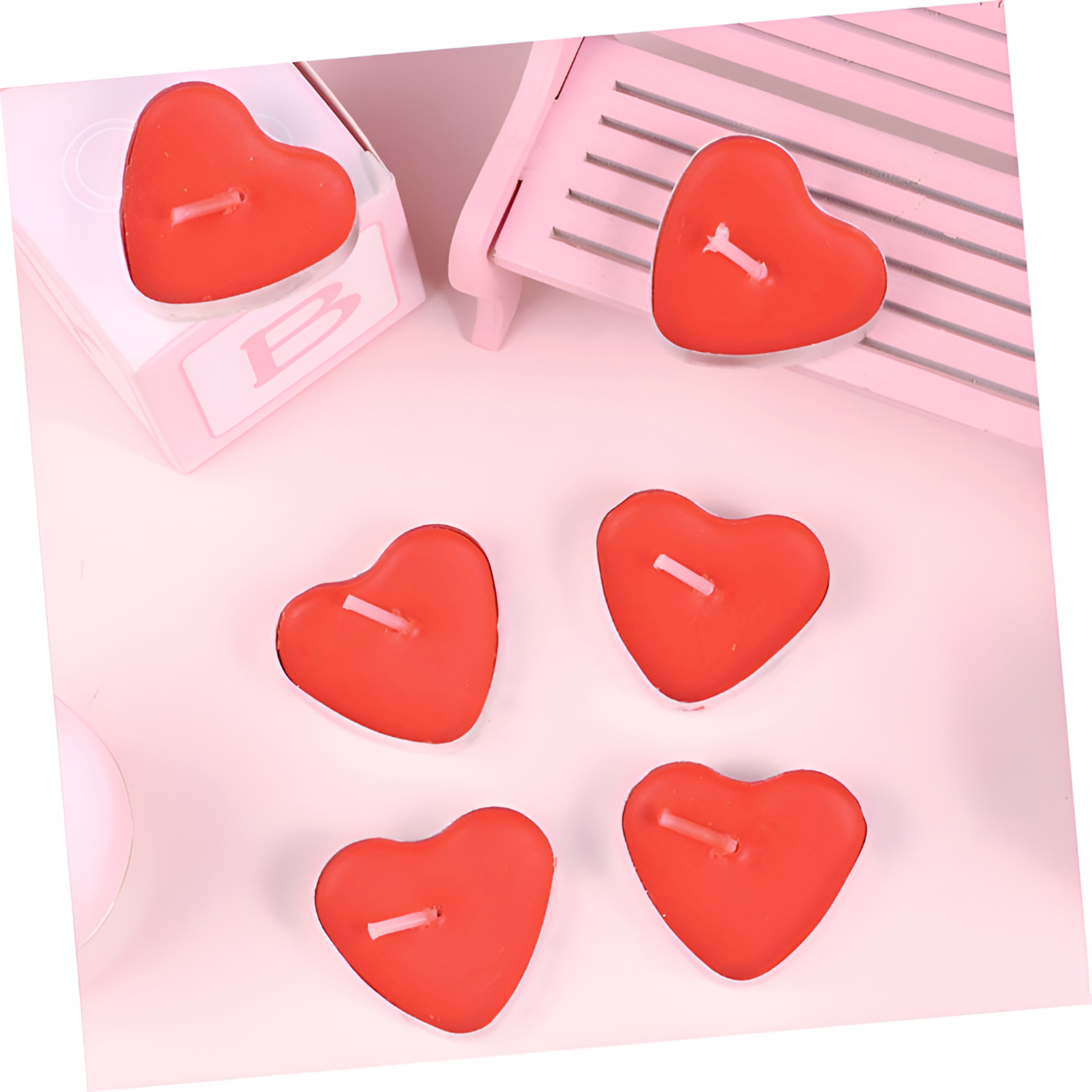 Heart Shaped Love Candles, Ideal for Wedding, Birthday, Party, and Festival Decoration- (Pack of 05 Pcs)
