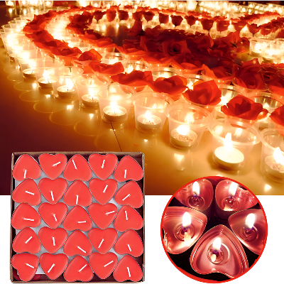 Heart Shaped Love Candles, Ideal for Wedding, Birthday, Party, and Festival Decoration- (Pack of 05 Pcs)