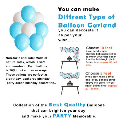 Frozen Theme Birthday Decoration Combo Pack – Featuring White Card Birthday Banner, Blue Foil Backdrop Curtain, Metallic Balloons Blue & White - (Pack of 38 Pcs)