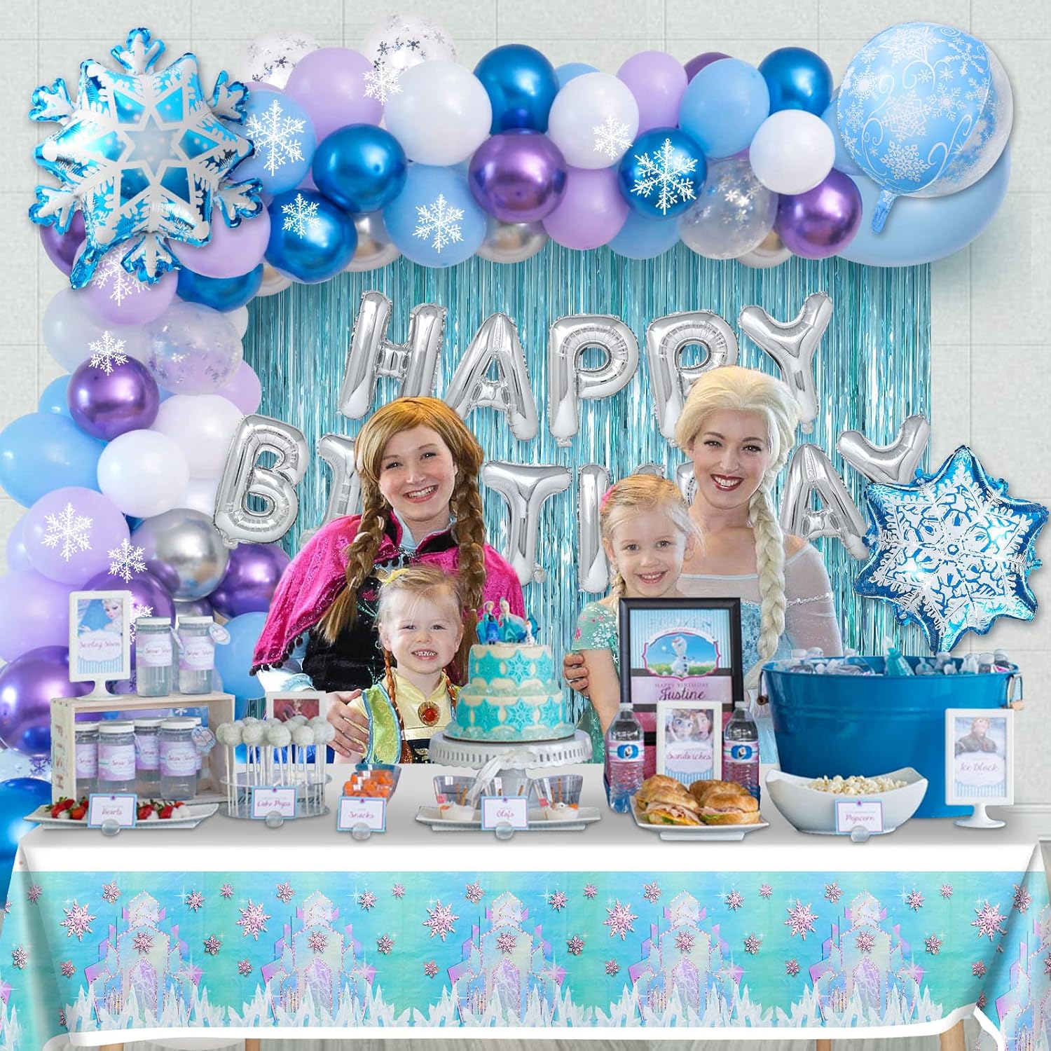 Birthday Special Decoration Combo Pack - Foil Banner, Backdrop Curtains, Metallic Balloons, Confetti, Deco Kit, and More- (Pack of 60 Pieces)