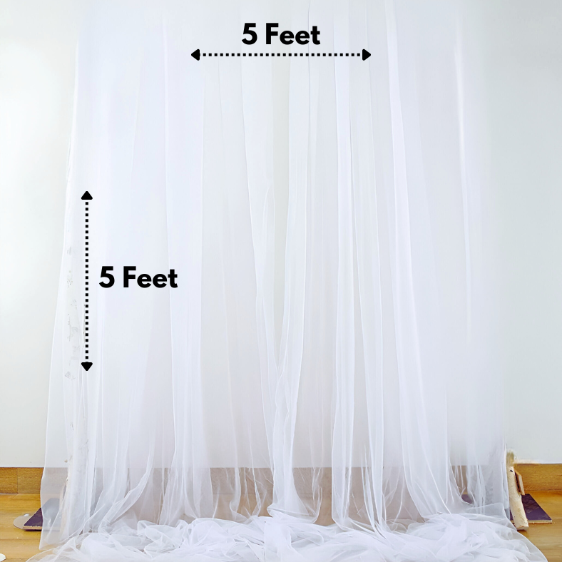 Birthday Decorations Combo - Metallic Balloons, Card Banner, White Net Curtain with Balloon Arch & Both Side Tape - Full Package (55 Pcs)