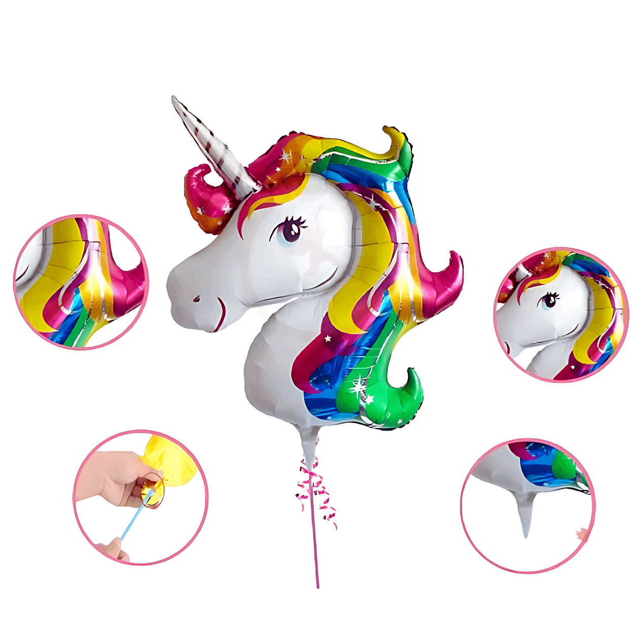 Unicorn Birthday Decoration Combo Pack - With Card Banner, Foil Backdrop Curtain, HQ Balloons, Deco Kit & More - Full Package (55 Pieces)