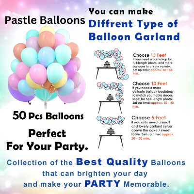 Unicorn Birthday Decoration Combo Pack - Foil Banner, Foil Backdrop Curtain, Pastel Balloons, Deco Kit & More - Full Package (60 Pcs)