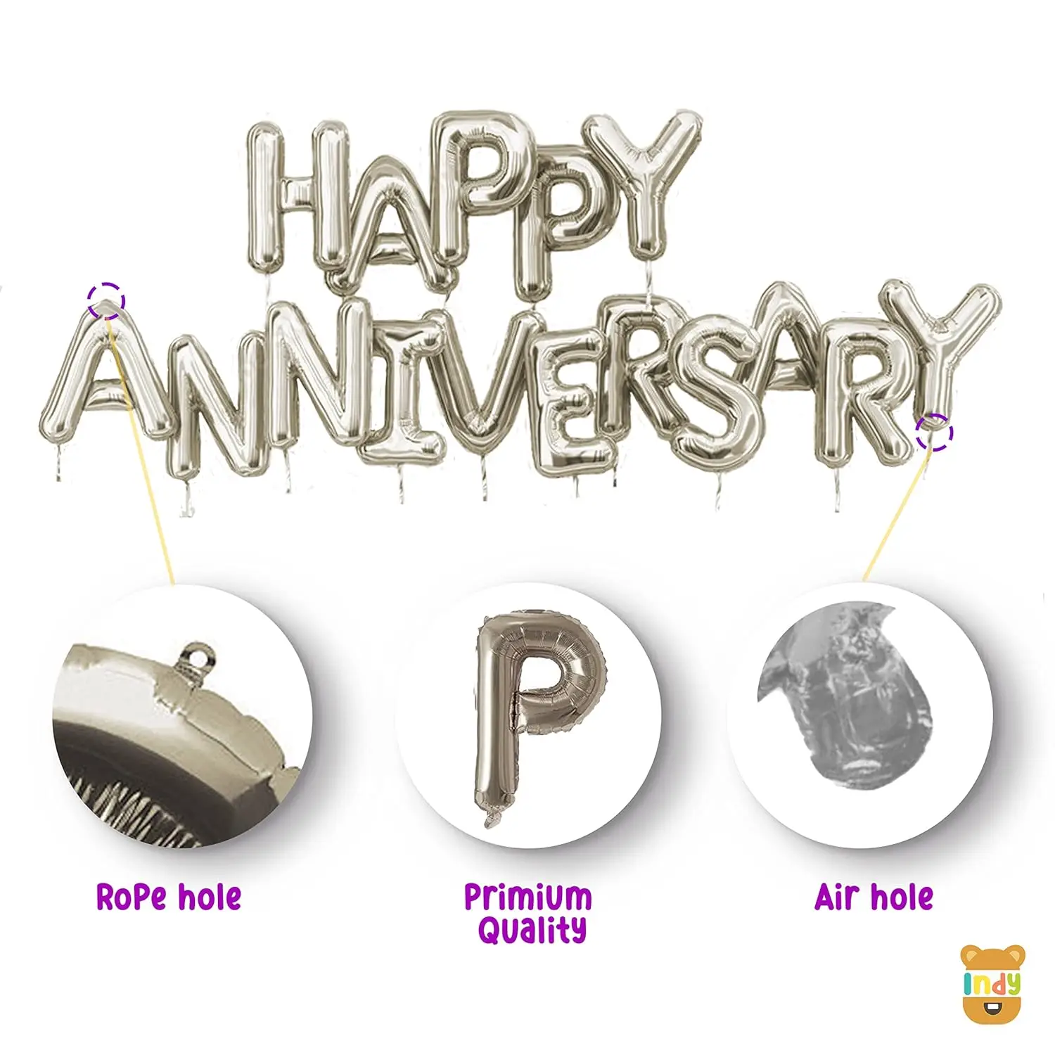 Anniversary Decoration Combo Pack - Including Banners, Backdrop Curtains, Metallic Balloons- Full Package (48 Pcs)