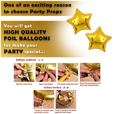 Anniversary Spectacle: Decoration Combo Pack - Backdrop Curtains, Metallic Balloons, Card Banner, and Star Balloons Set - Full Package (35 Pcs)