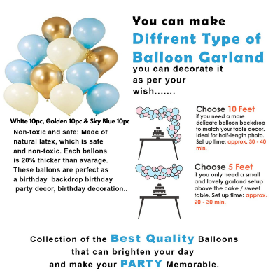 Happy Birthday Decoration Combo Pack - Backdrop Foil Curtain, Light Blue Paper Birthday Banner With Metallic Balloons Set - Full Package (33 Pcs)