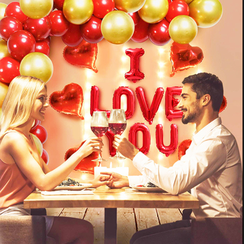 Red I Love You Foil Banner Balloons - Elevate Your Party Decor- (Pack of 1 Pcs)
