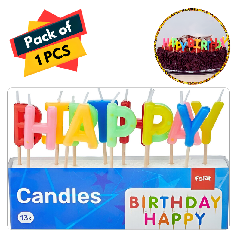 Happy Birthday Candle for Party and Cake Decoration- (Pack of 01 Pcs)