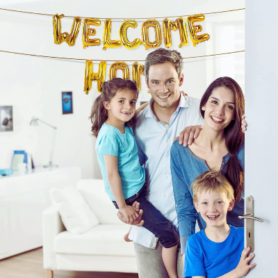 Welcome Home Foil Banner Balloons Set - Complete Decorative Pack - (Pack of 1 Set)